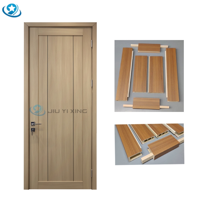 Jiuyixing personaliz&oacute; todos los tama&ntilde;os, mercado moderno de Medio Oriente, gran oferta, precio bajo, puerta ensamblada de WPC para interiores con marco de puerta