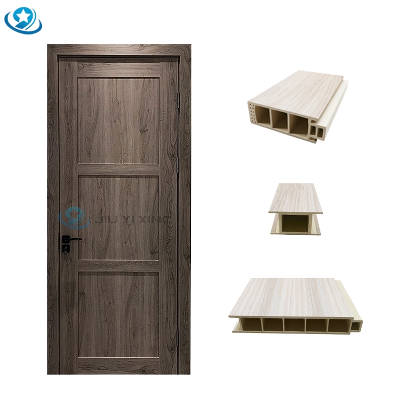 Jiuyixing WPC puerta interior del dormitorio impermeable protecci&oacute;n del medio ambiente cero formaldeh&iacute;do puerta de montaje de WPC hecha en China 